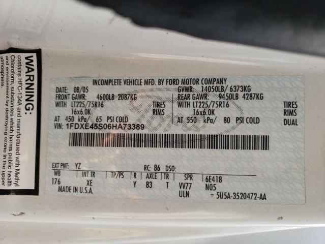 2006 FORD ECONOLINE E450 SUPER DUTY CUTAWAY VAN  