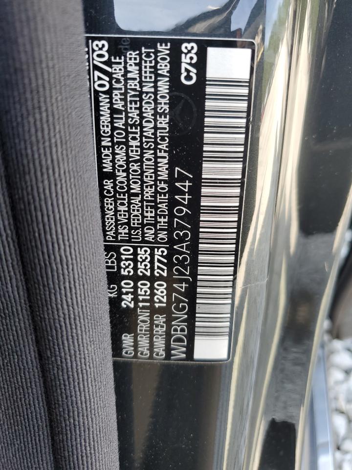 2003 Mercedes-Benz S 55 Amg VIN: WDBNG74J23A379447 Lot: 60288775