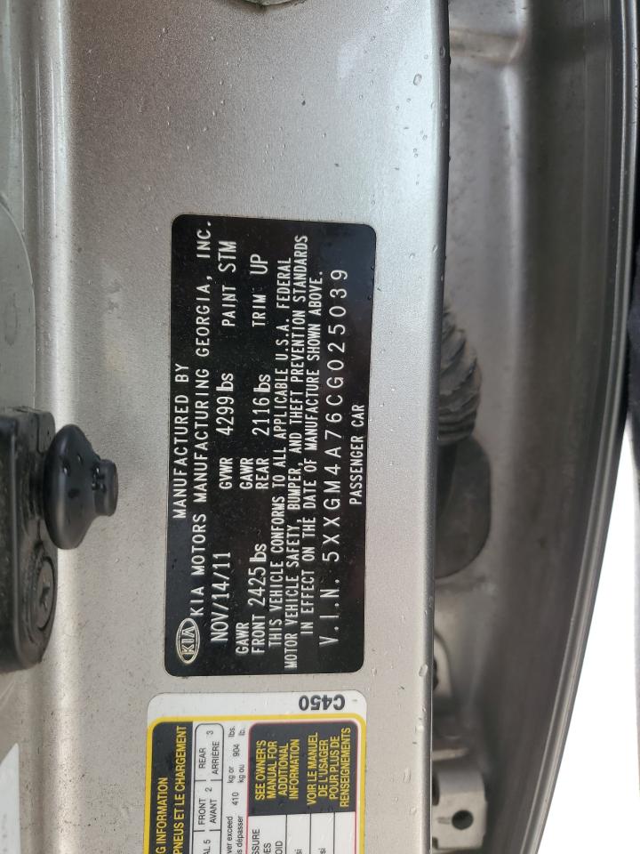 2012 Kia Optima Lx VIN: 5XXGM4A76CG025039 Lot: 62543355