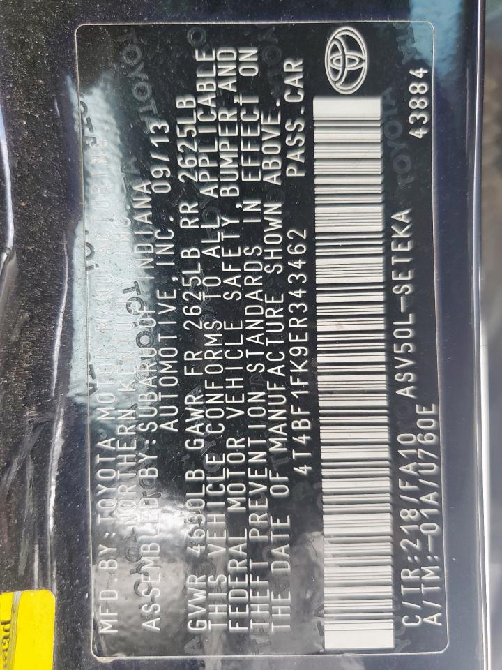 TOYOTA CAMRY 2014 VIN 4T4BF1FK9ER343462 photo 13
