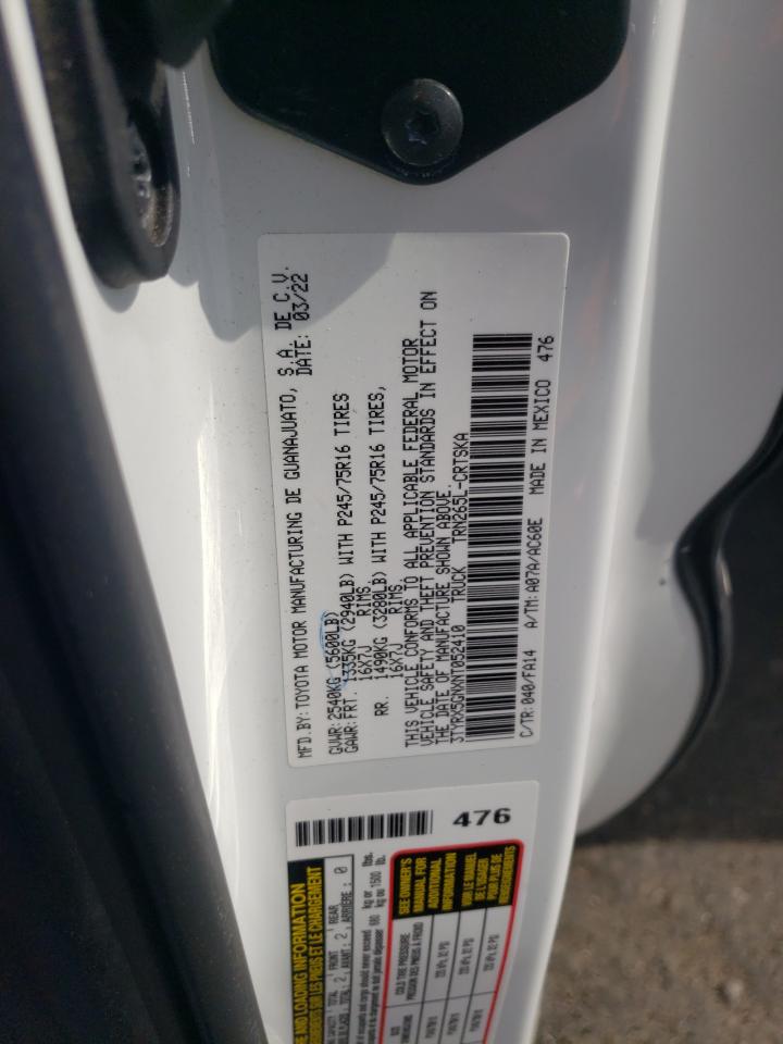 2022 Toyota Tacoma Access Cab VIN: 3TYRX5GNXNT052410 Lot: 61679135