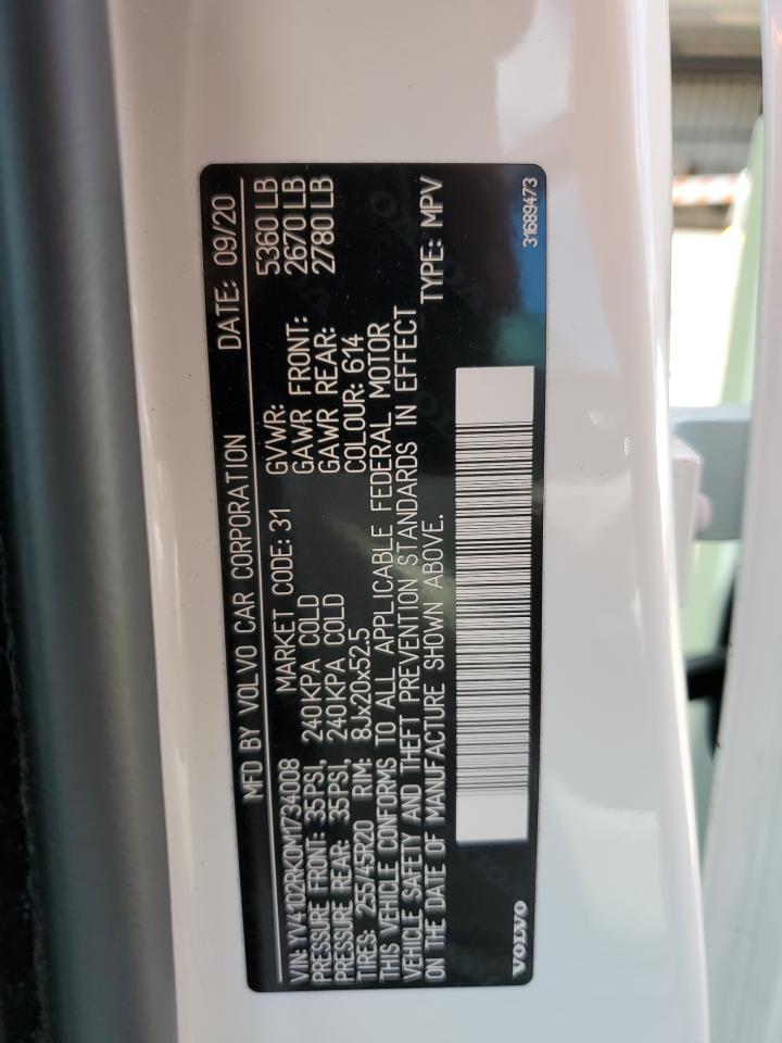 2021 Volvo Xc60 T5 Momentum VIN: YV4102RK0M1734008 Lot: 62036765