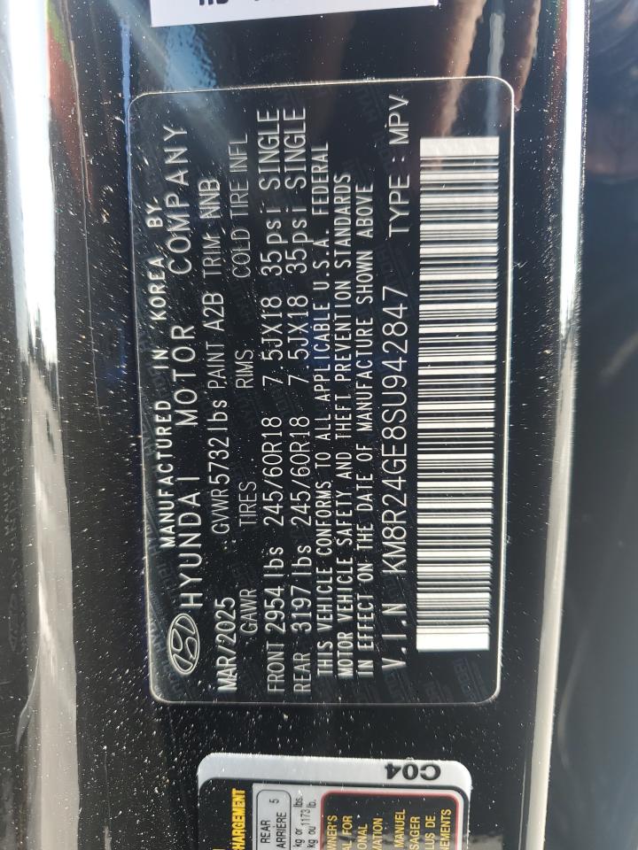2025 Hyundai Palisade Sel VIN: KM8R24GE8SU942847 Lot: 62177985
