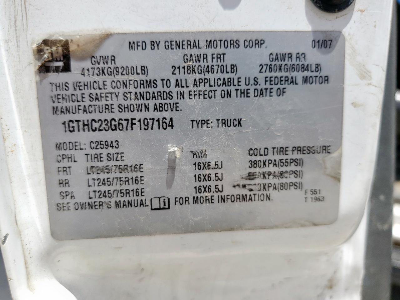 2007 GMC Sierra C2500 Heavy Duty VIN: 1GTHC23G67F197164 Lot: 58741635