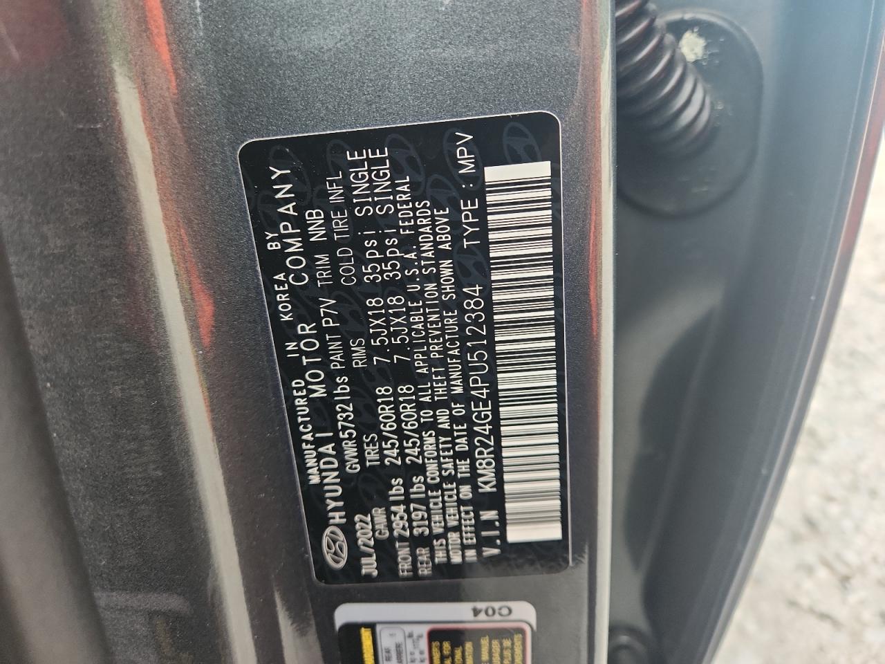2023 Hyundai Palisade Sel VIN: KM8R24GE4PU512384 Lot: 61827975
