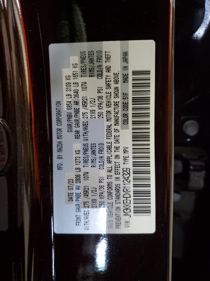2024 Mazda Cx-90 Premium Plus VIN: JM3KKEHDXR1124329 Lot: 61411265