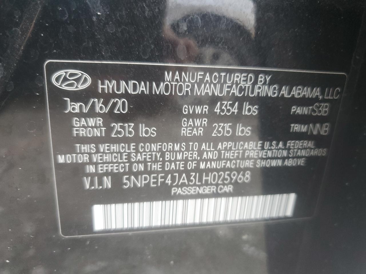 HYUNDAI SONATA 2020 VIN 5NPEF4JA3LH025968 фото 12
