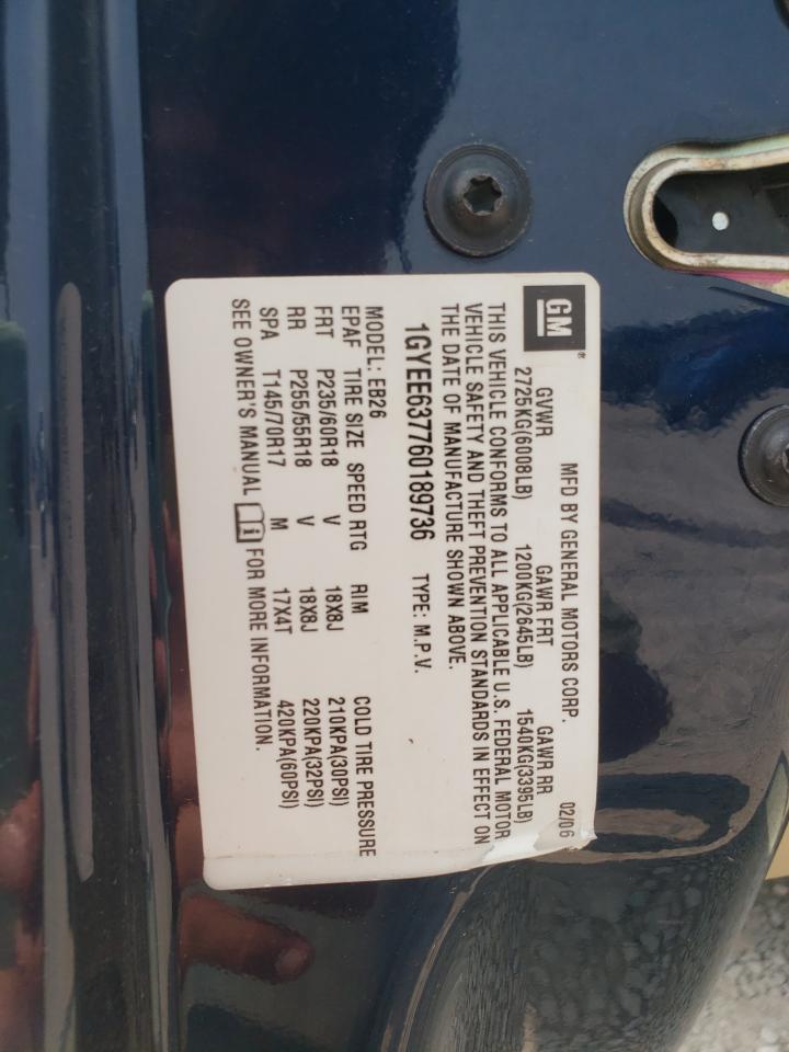 2006 Cadillac Srx VIN: 1GYEE637760189736 Lot: 59089855