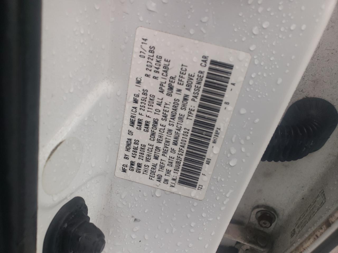 2015 Acura Tlx Tech VIN: 19UUB2F52FA001052 Lot: 62917265