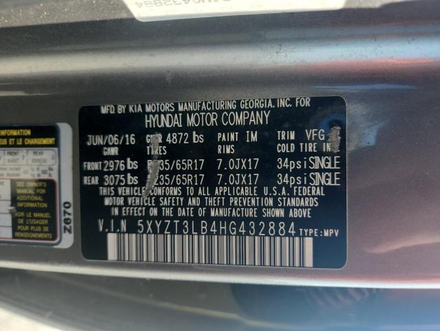 Buy HYUNDAI SANTA FE 2017 year, 5XYZT3LB4HG432884 | W8 Shipping