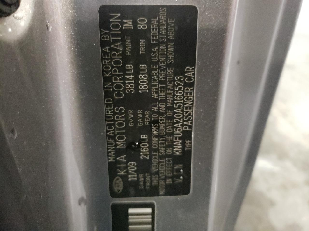 2010 Kia Forte Ex VIN: KNAFU6A20A5166523 Lot: 62846115