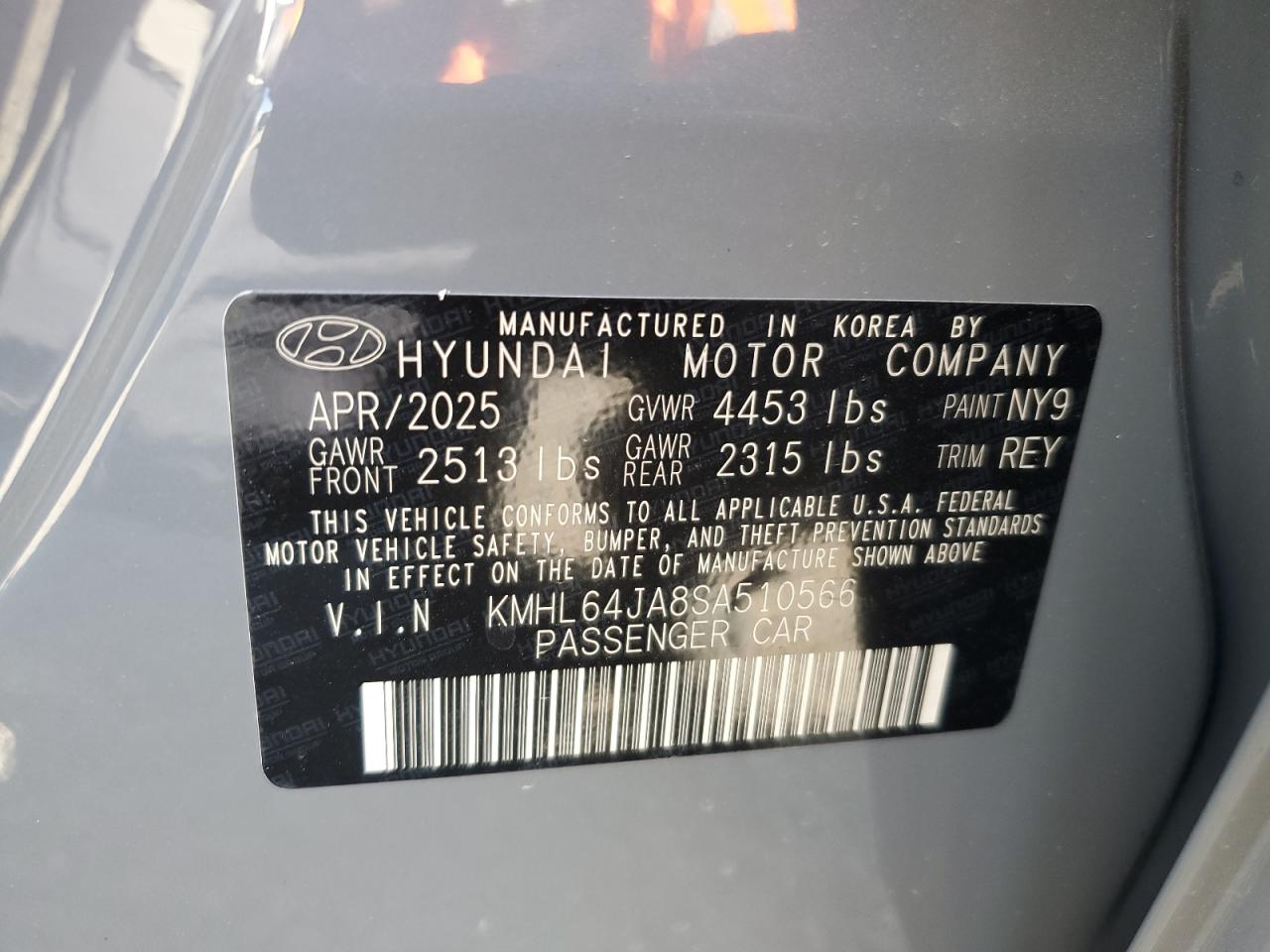 2025 Hyundai Sonata Sel VIN: KMHL64JA8SA510566 Lot: 62379375