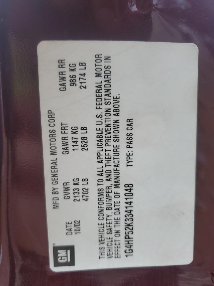 2003 Buick Lesabre Custom VIN: 1G4HP52K334141048 Lot: 60976755