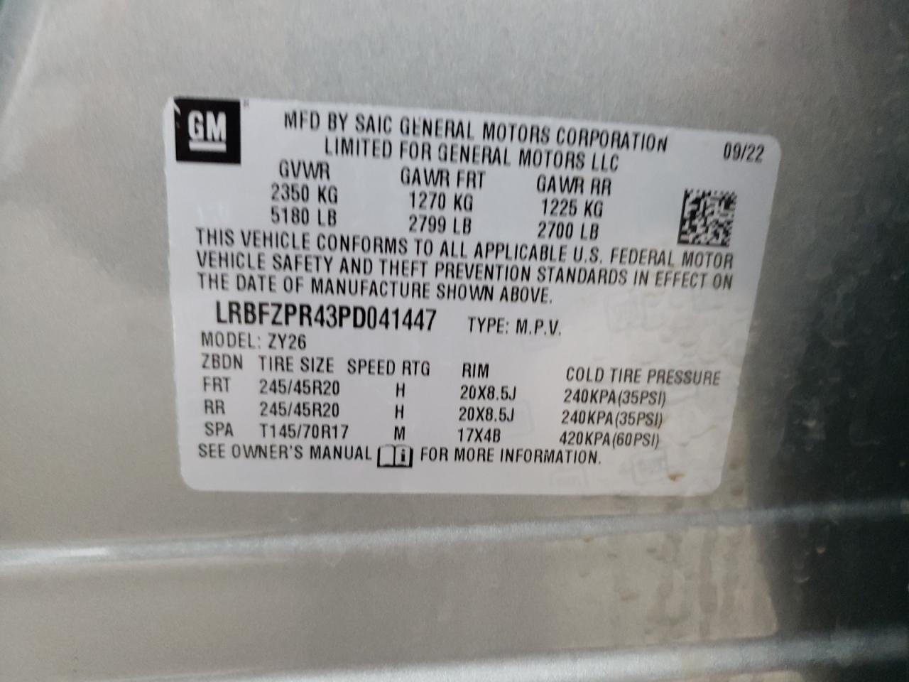 2023 Buick Envision Essence VIN: LRBFZPR43PD041447 Lot: 62541875