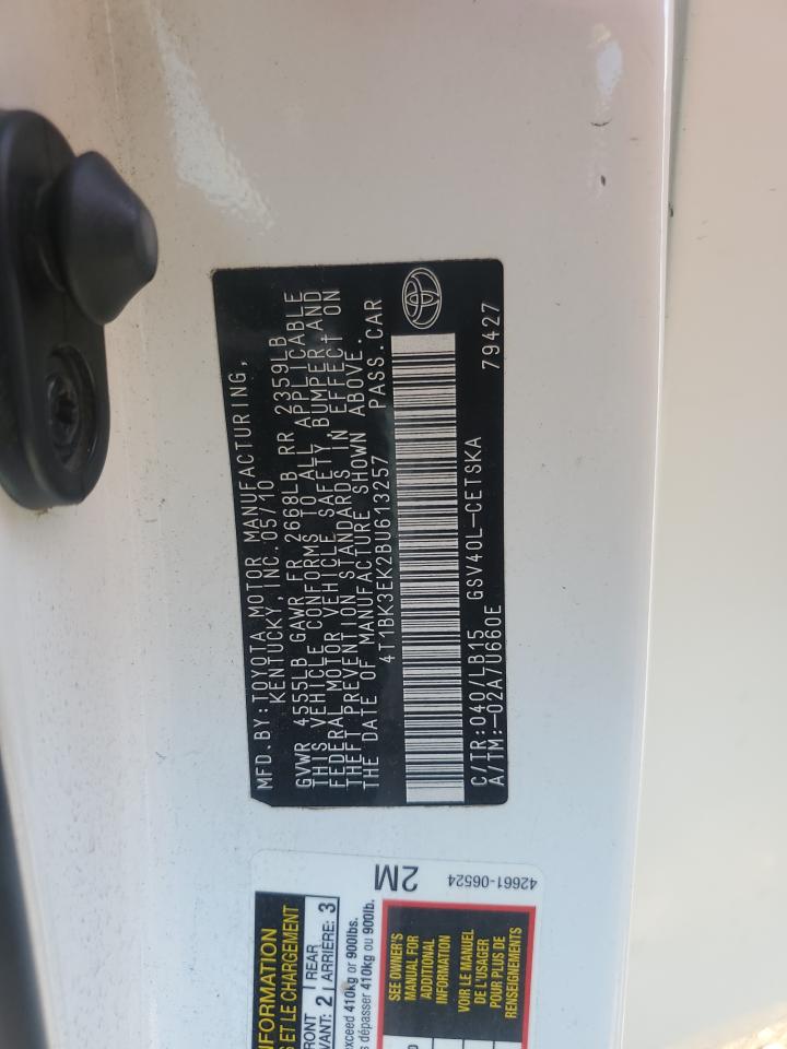 2011 Toyota Camry Se VIN: 4T1BK3EK2BU613257 Lot: 61580145