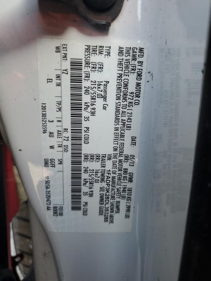 2013 Ford Focus Se VIN: 1FADP3K28DL353285 Lot: 62822625