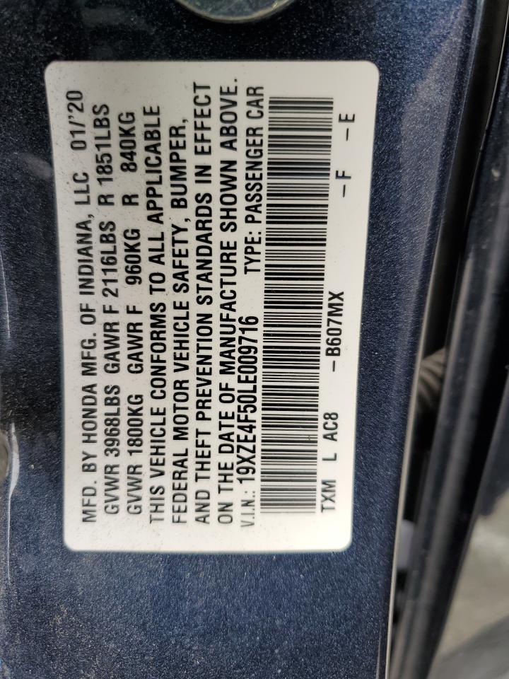 2020 Honda Insight Ex VIN: 19XZE4F50LE009716 Lot: 62781365