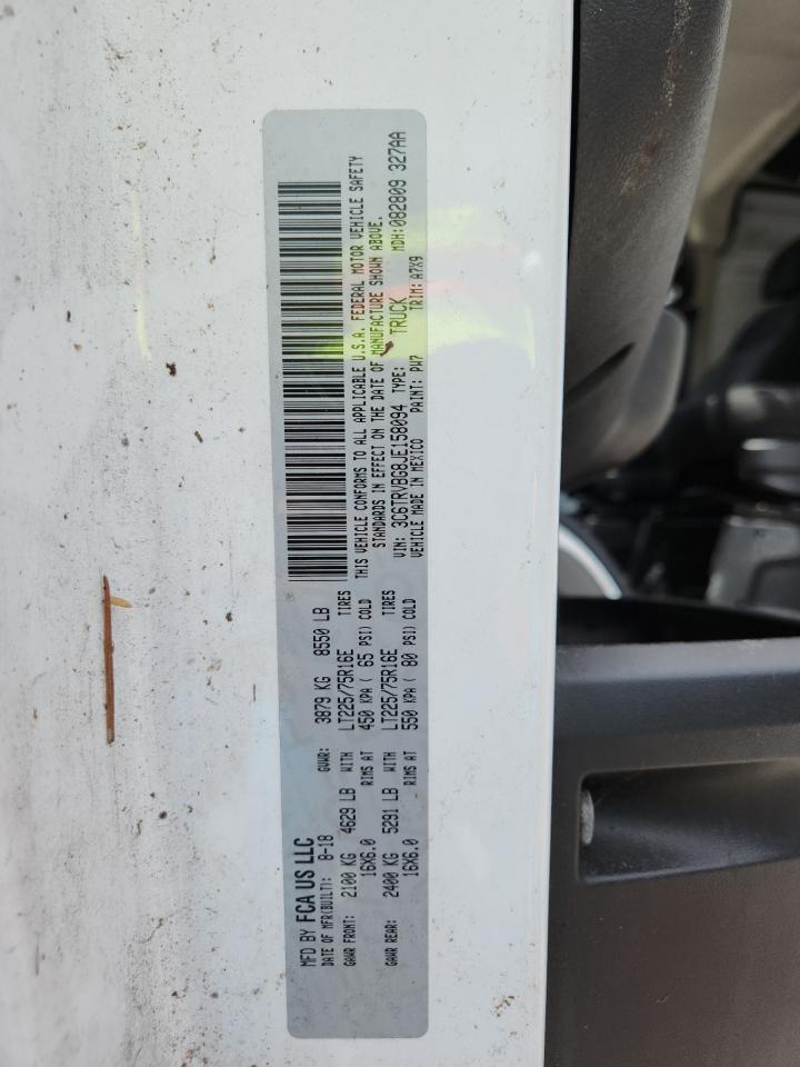 3C6TRVBG8JE158094 2018 Ram Promaster 1500 1500 High