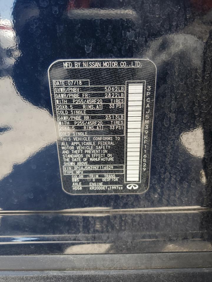 2019 Infiniti Qx50 Essential VIN: 3PCAJ5M39KF116529 Lot: 59371655