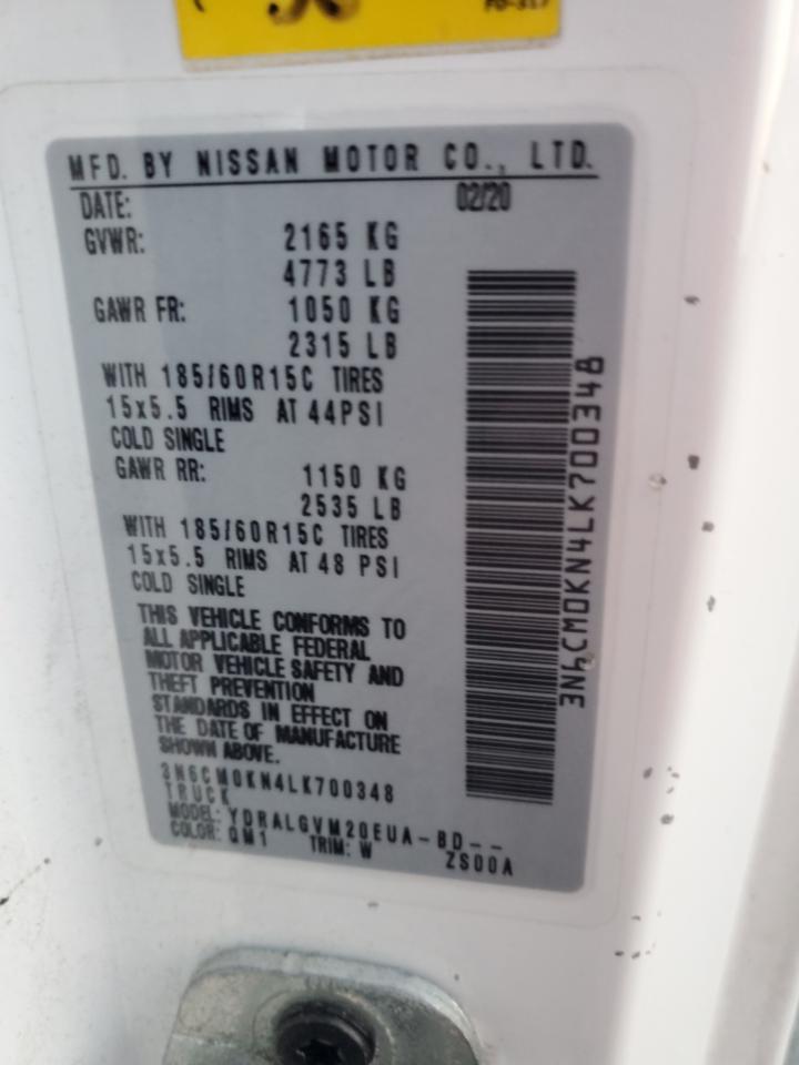 2020 Nissan Nv200 2.5S VIN: 3N6CM0KN4LK700348 Lot: 61913605