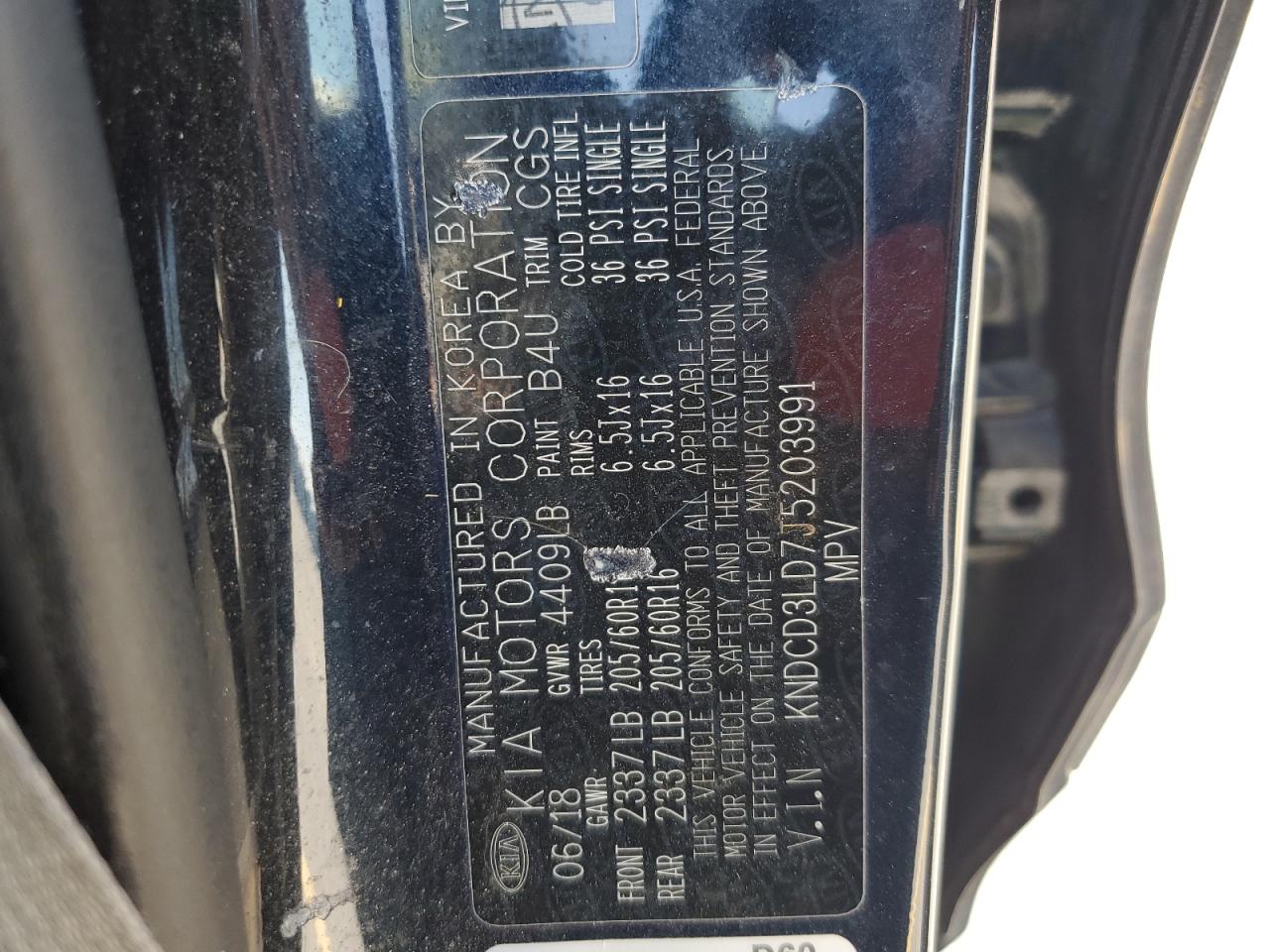 2018 Kia Niro Ex VIN: KNDCD3LD7J5203991 Lot: 60053845