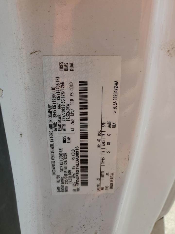 2020 Ford F550 Super Duty VIN: 1FDUF5GT4LDA08916 Lot: 62391795