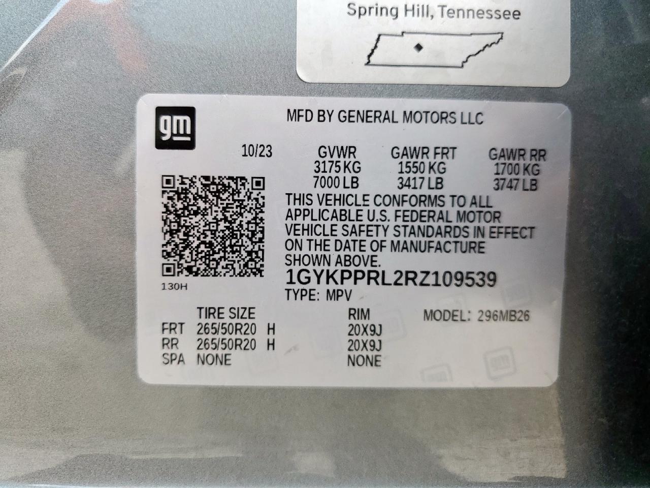 2024 Cadillac Lyriq Luxury VIN: 1GYKPPRL2RZ109539 Lot: 61643015