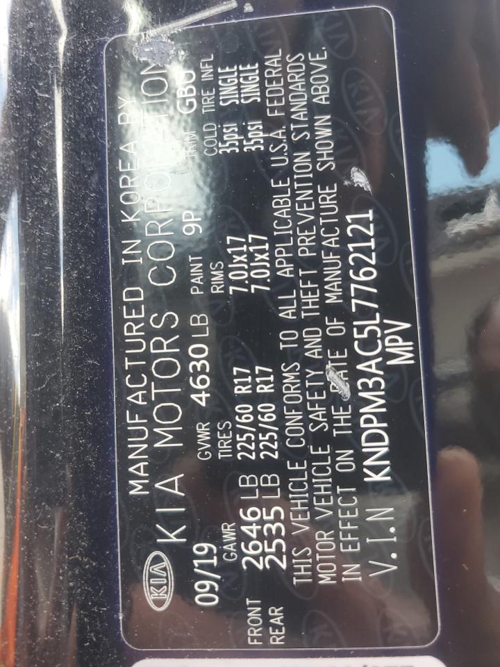 2020 Kia Sportage Lx VIN: KNDPM3AC5L7762121 Lot: 62463055