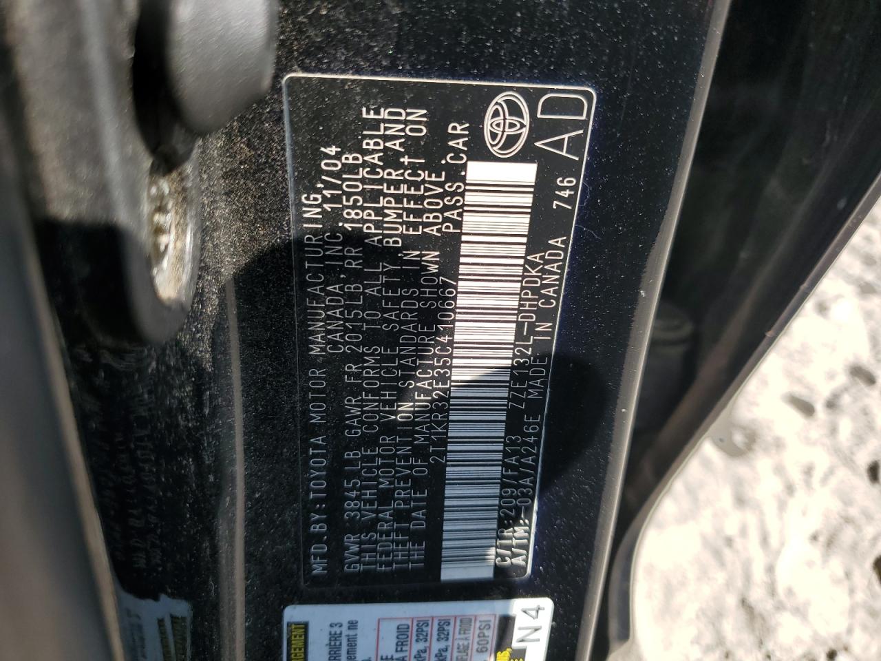 2005 Toyota Corolla Matrix Xr VIN: 2T1KR32E35C410667 Lot: 63146275