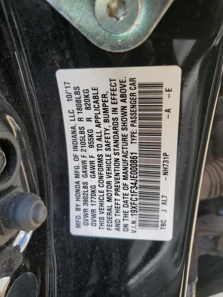 2018 Honda Civic Ex VIN: 19XFC1F34JE000861 Lot: 63029245