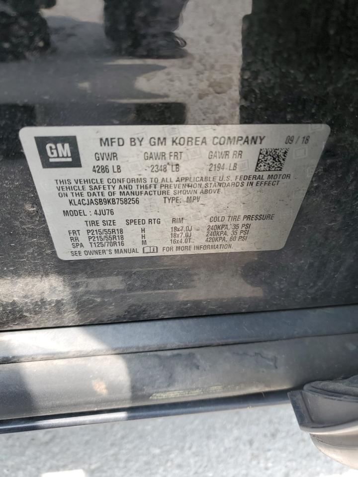 2019 Buick Encore Preferred VIN: KL4CJASB9KB758256 Lot: 60728335