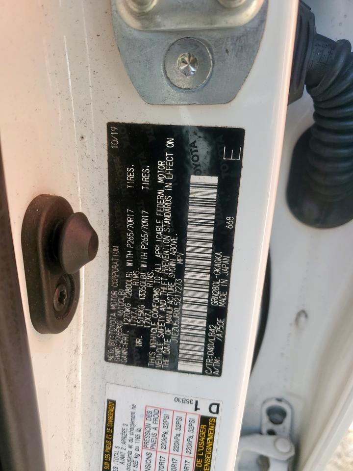 2020 Toyota 4Runner Sr5 VIN: JTEZU5JRXL5217273 Lot: 62923245