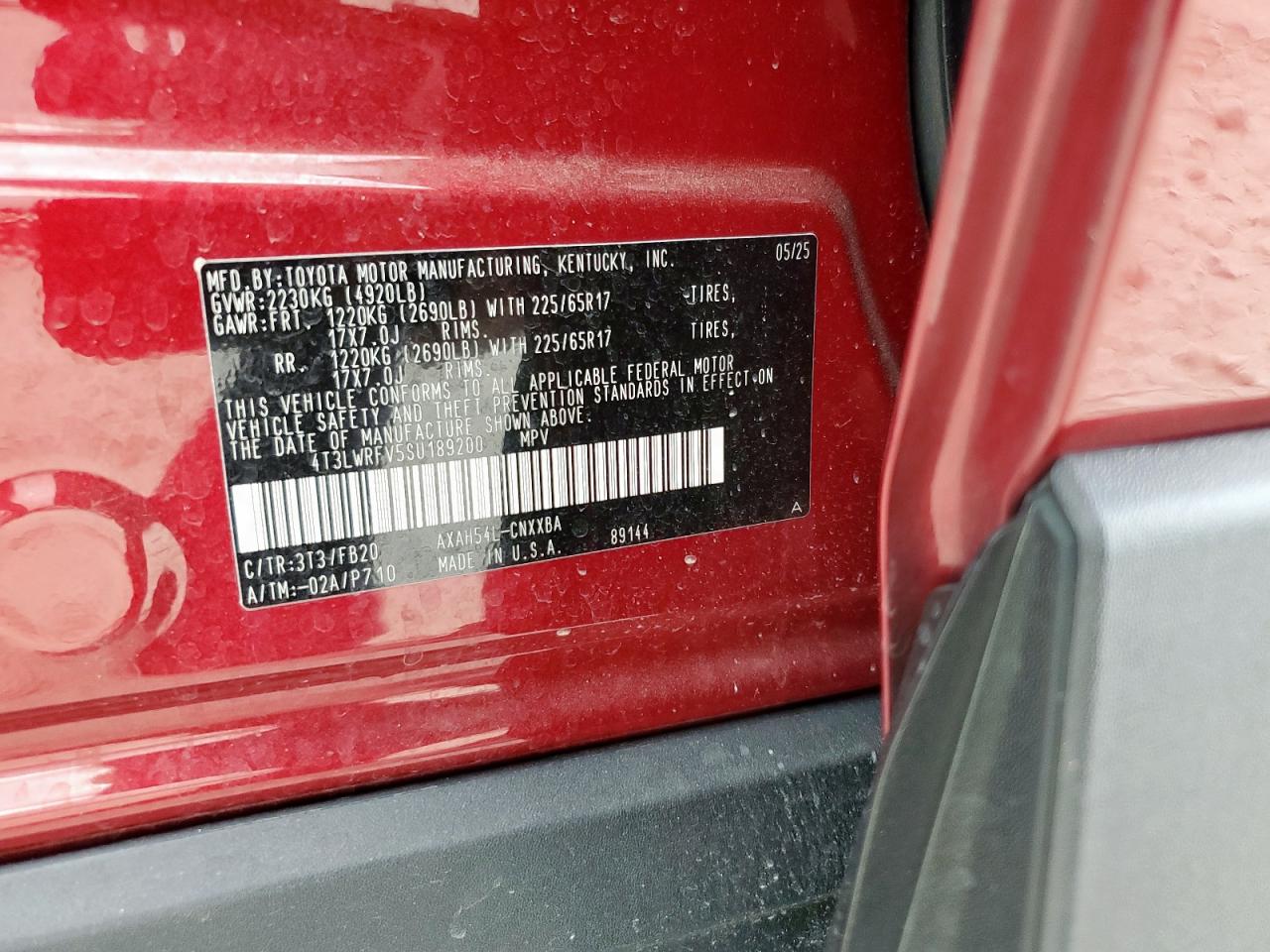 TOYOTA RAV4 2025 VIN 4T3LWRFV5SU189200 фото 14