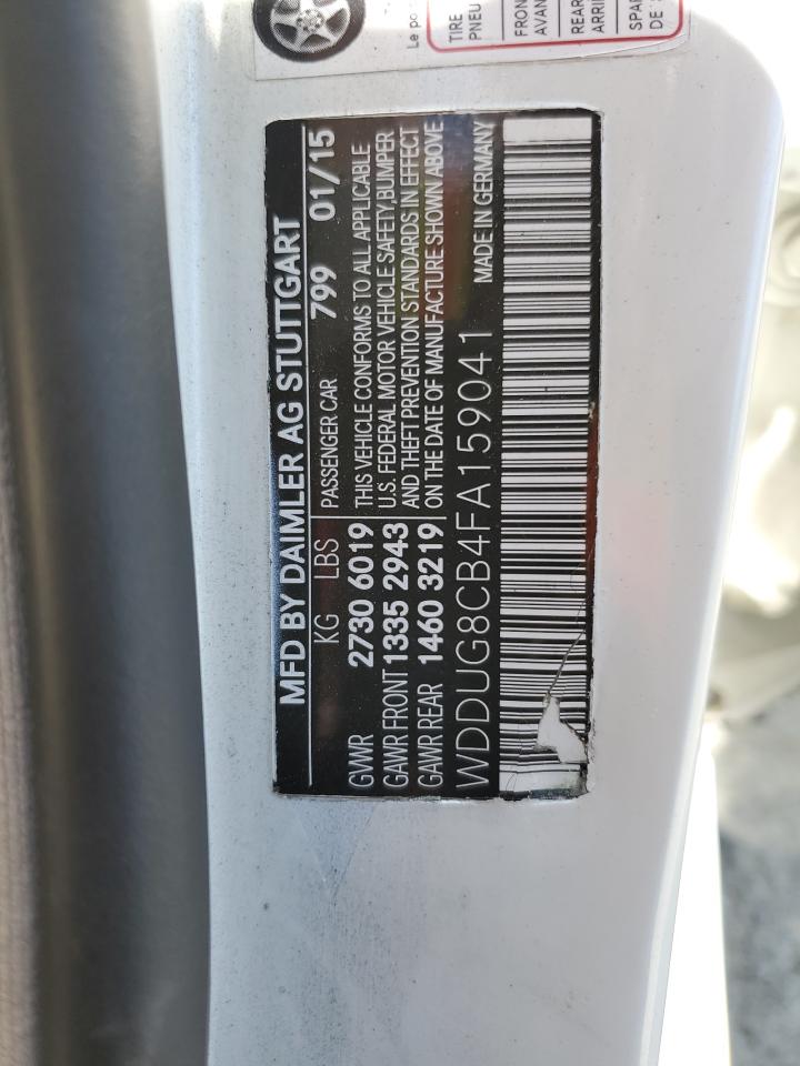 2015 Mercedes-Benz S 550 VIN: WDDUG8CB4FA159041 Lot: 61268415
