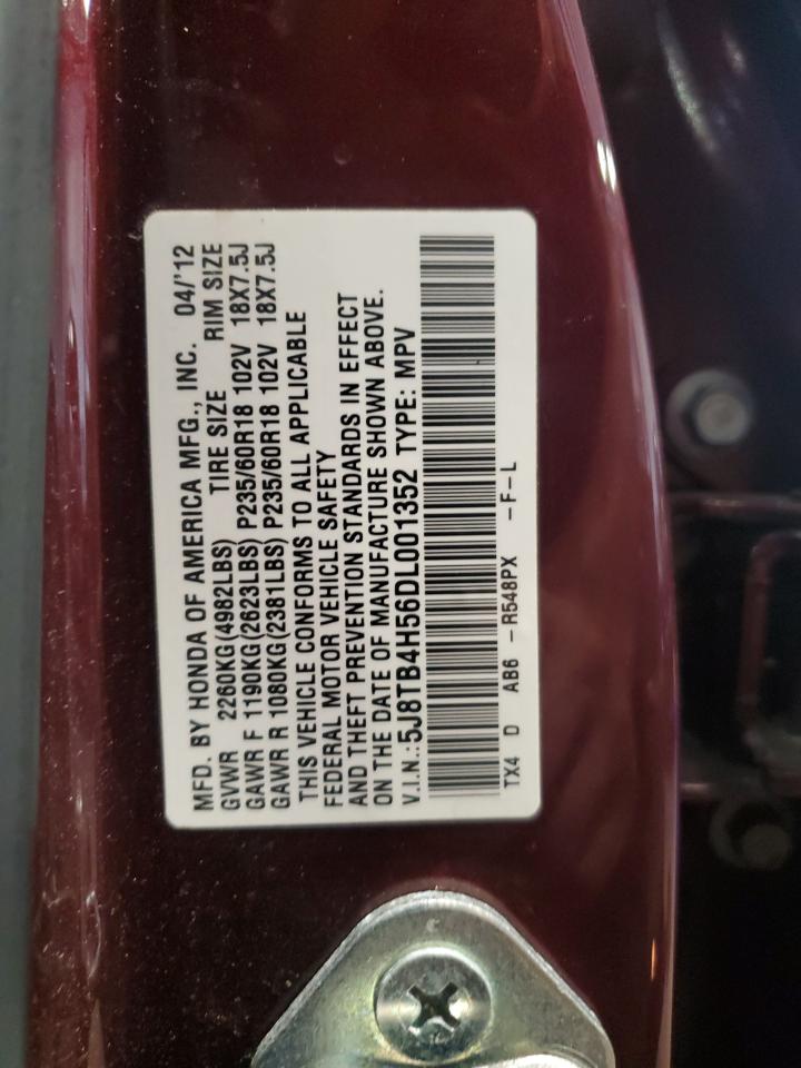 2013 Acura Rdx Technology VIN: 5J8TB4H56DL001352 Lot: 62698665