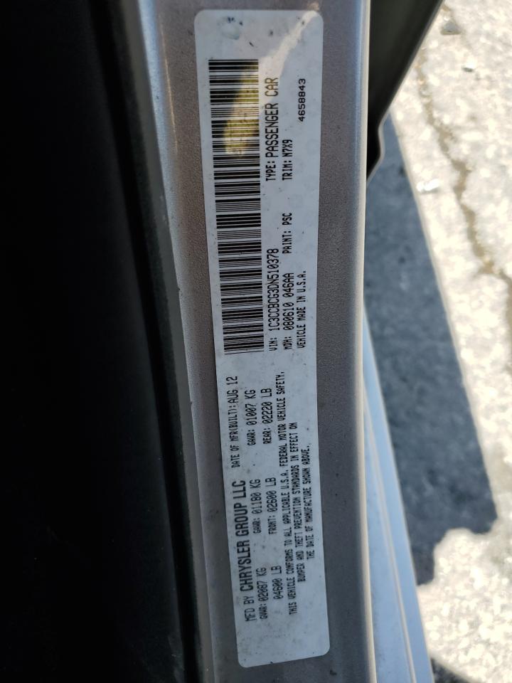 2013 Chrysler 200 Limited VIN: 1C3CCBCG3DN510378 Lot: 62070915