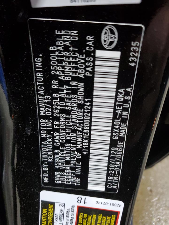 2013 Toyota Avalon Base VIN: 4T1BK1EB8DU021241 Lot: 61935075