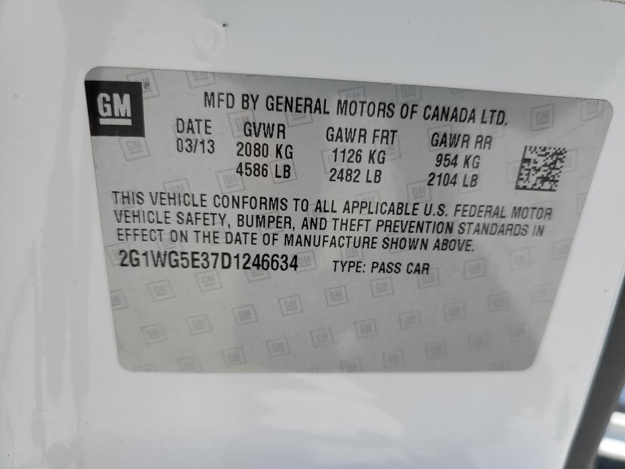 CHEVROLET IMPALA 2013 VIN 2G1WG5E37D1246634 zdjęcie 12