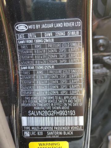 2015 LAND ROVER RANGE ROVER EVOQUE PURE