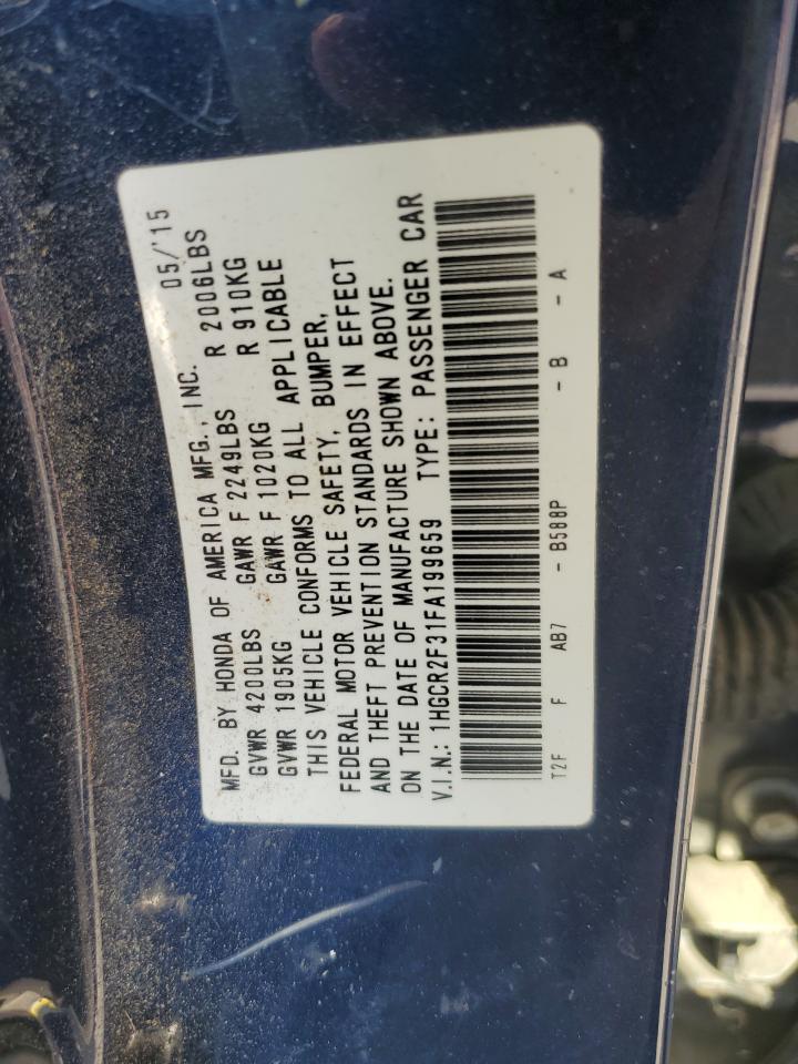 HONDA ACCORD 2015 VIN 1HGCR2F31FA199659 photo 12