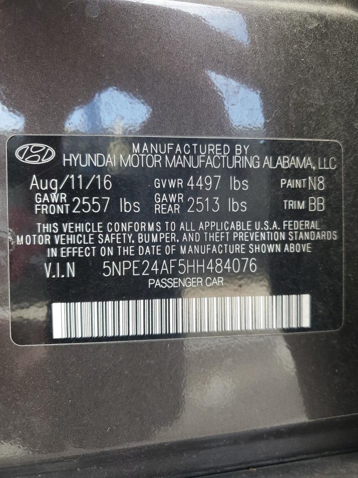 2017 Hyundai Sonata Se VIN: 5NPE24AF5HH484076 Lot: 61996545