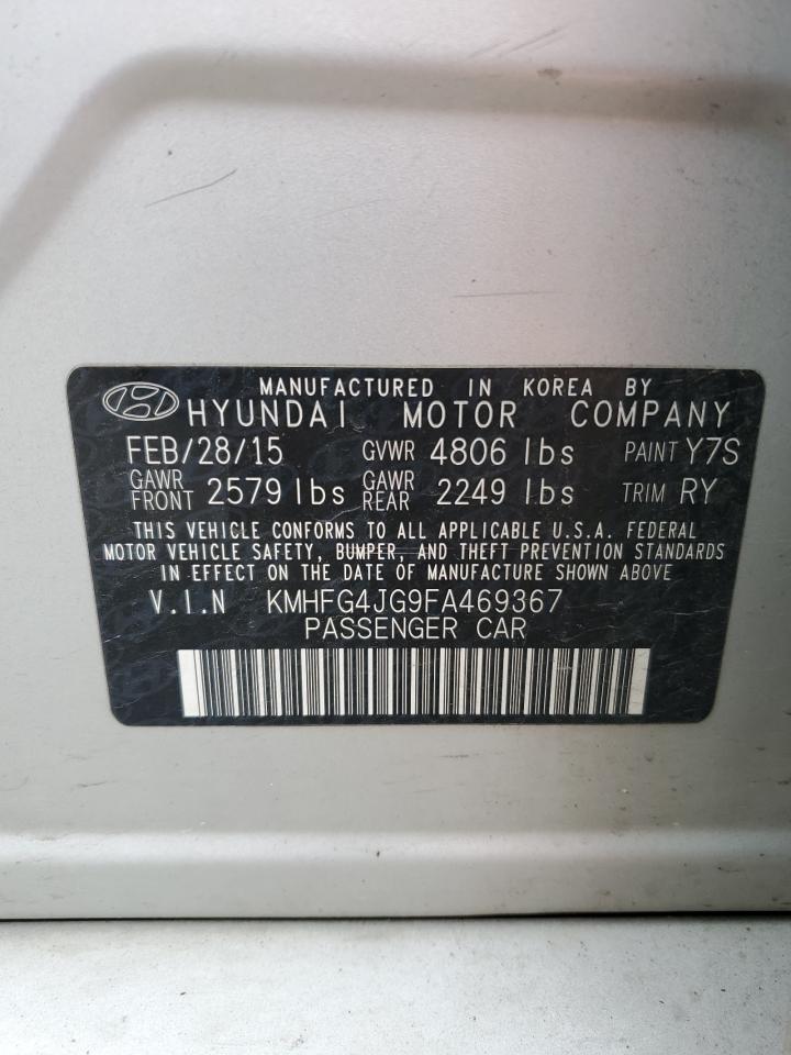 2015 Hyundai Azera VIN: KMHFG4JG9FA469367 Lot: 61413525