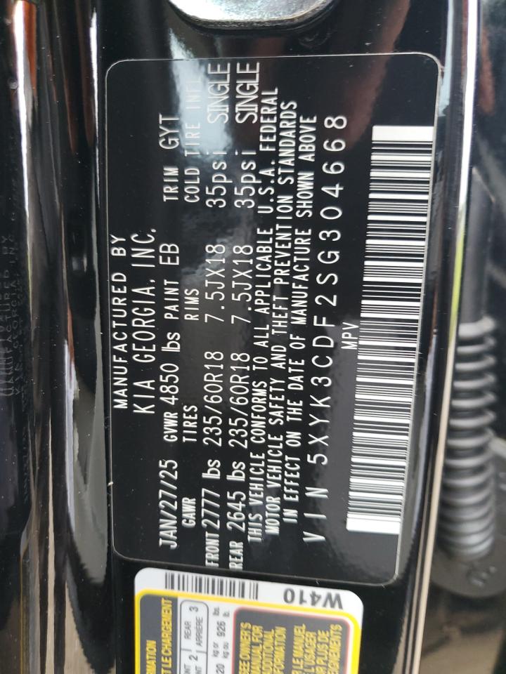 2025 Kia Sportage Ex VIN: 5XYK3CDF2SG304668 Lot: 62924585