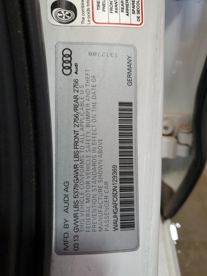 2013 Audi A6 Prestige VIN: WAUHGAFC6DN129369 Lot: 59552225