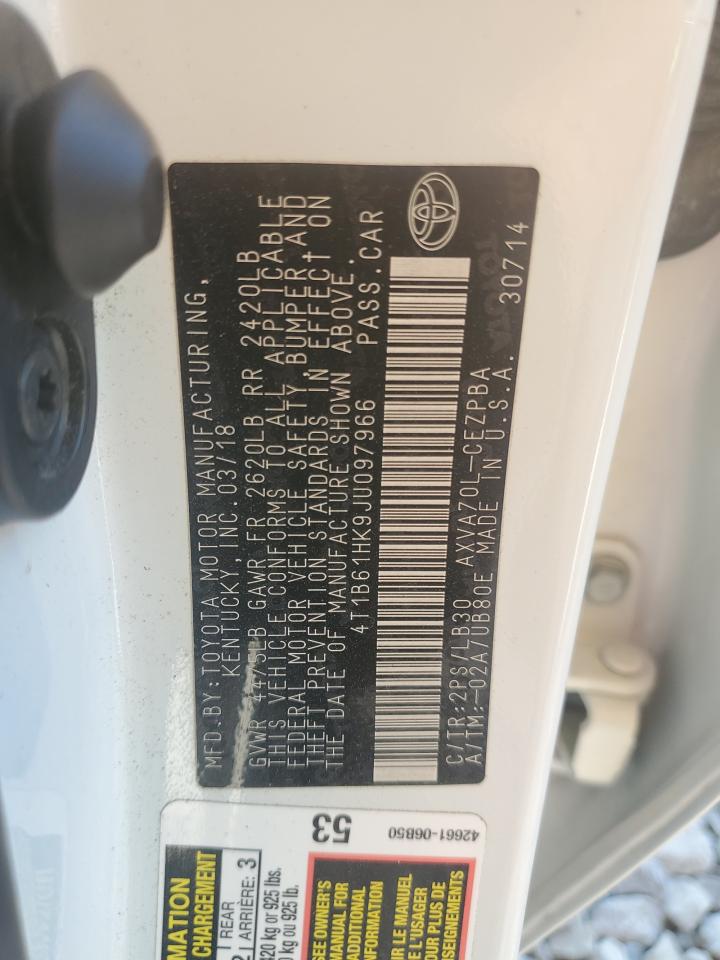 TOYOTA CAMRY 2018 VIN 4T1B61HK9JU097966 фото 12