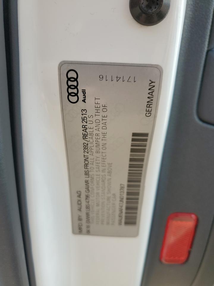 2018 Audi A4 Premium Plus VIN: WAUENAF47JN013787 Lot: 61101235