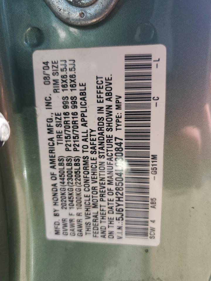 2004 Honda Element Ex VIN: 5J6YH28504L030847 Lot: 62217445