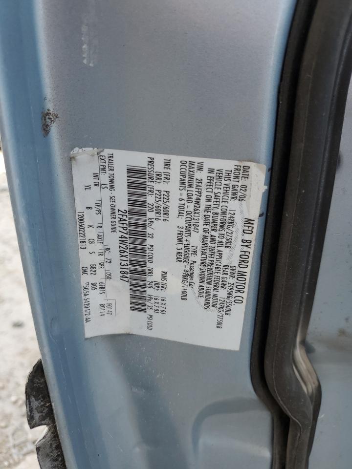 2006 Ford Crown Victoria Lx VIN: 2FAFP74W26X131847 Lot: 61152685