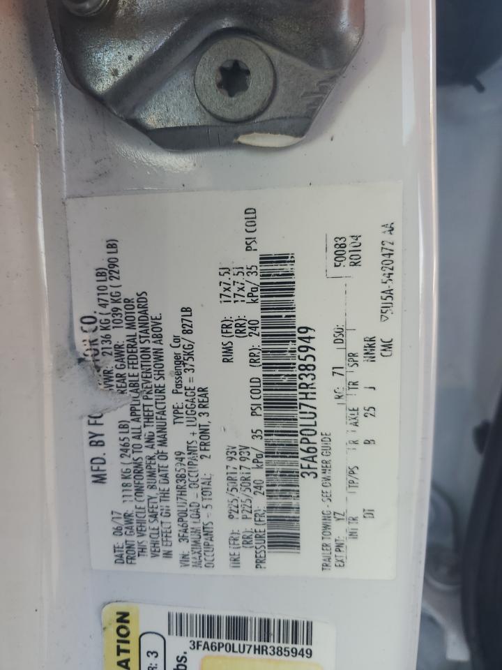 FORD FUSION 2017 VIN 3FA6P0LU7HR385949 zdjęcie 12
