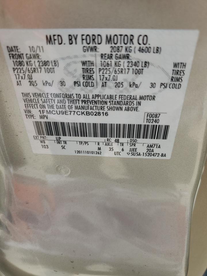 FORD ESCAPE 2012 VIN 1FMCU9E77CKB02816 photo 13